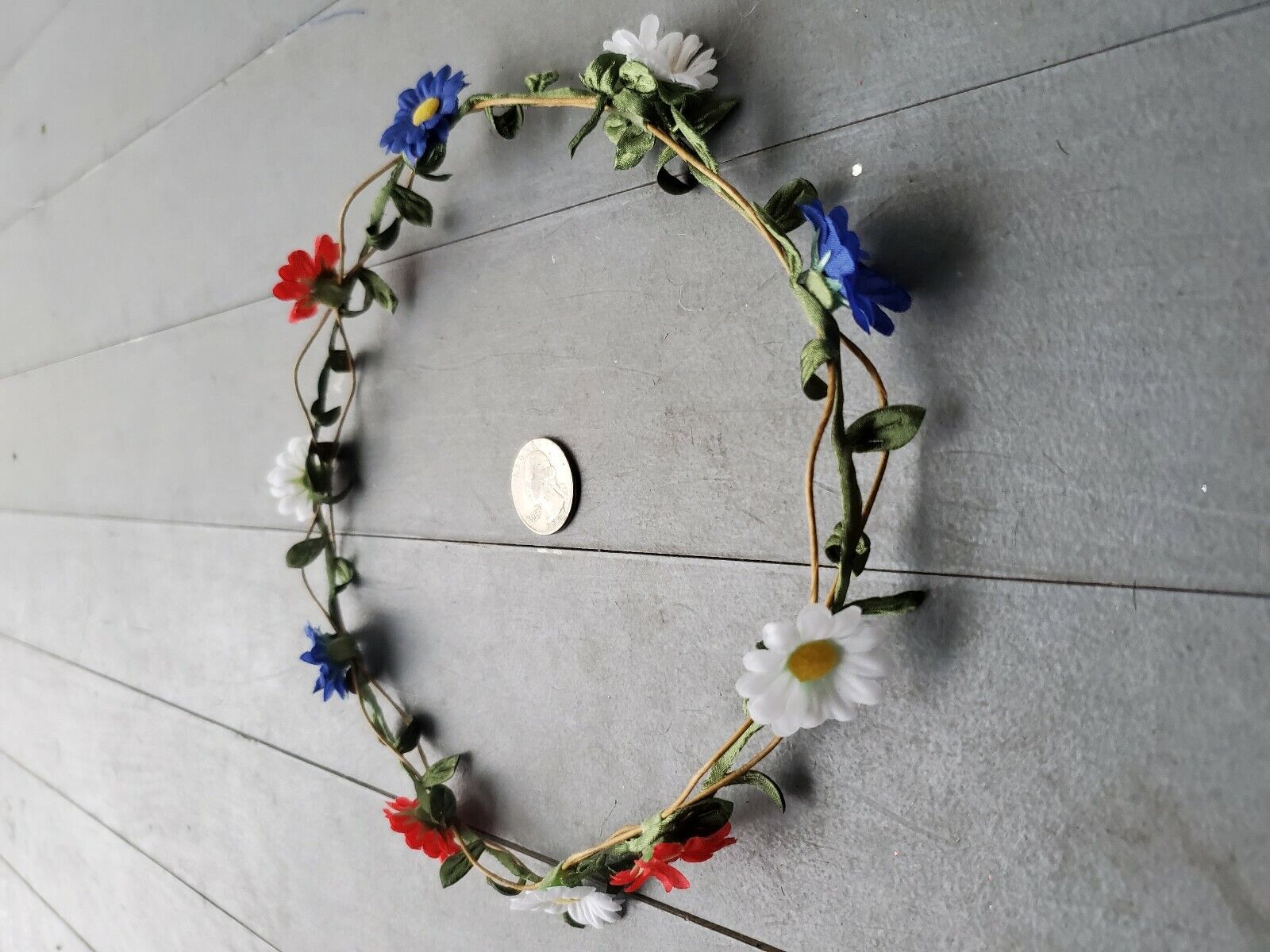 Claire's flower garland hair crown headpiece headwrap headband floral red blue | eBay Claire's flower garland hair crown headpiece headwrap headband floral red blue | eBay