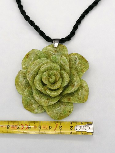 Necklace Choker with Pendant Large Flower Peridot Made in Italy - Picture 9 of 10