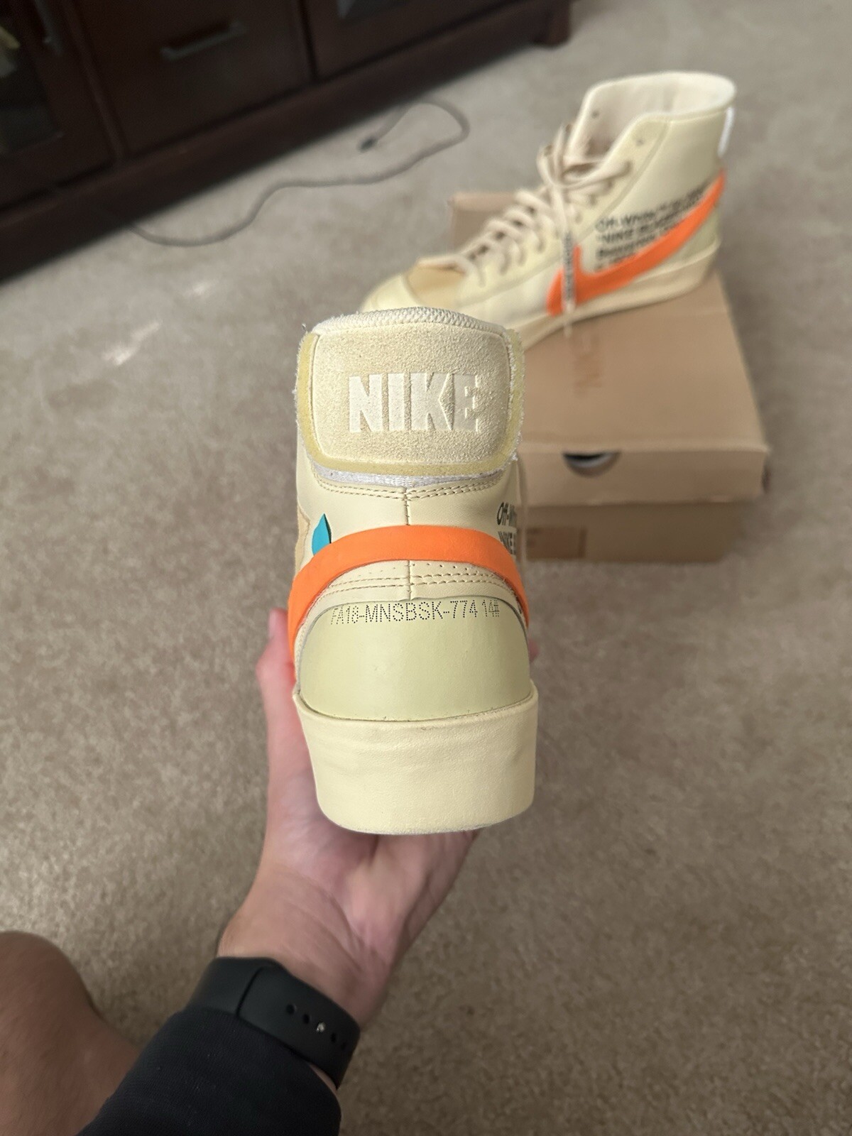 OFF WHITE X NIKE Blazer Nike Off White Mid All Hallows Eve indossato 1 2 volte MOLTO PULITO taglia 14 *U