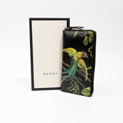 PRE-LOVED Gucci Bird Long Wallet Geldbörse mit Originalbox und Staubbeutel