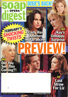 Soap Opera Digest February 2010 Crystal Chappell Renee Jones Vail Bloom