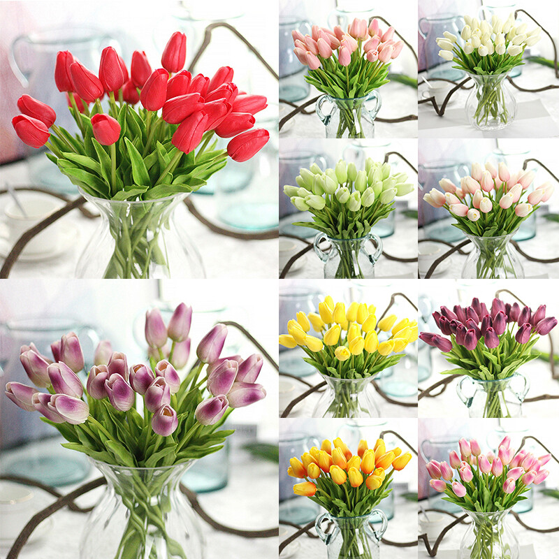 1Pcs Artificial Tulip and Hydrangea Bouquet for Wedding Home Garden Decor  