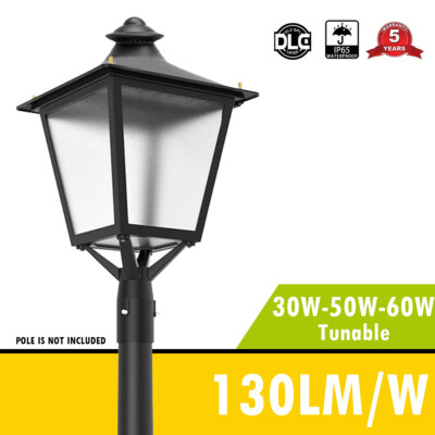 LED Post Top Light Fixture 60W-50W-30W Outdoor IP65  Street Area Pole Lighting