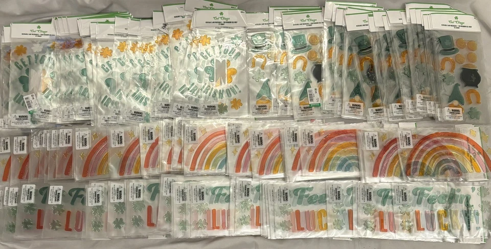 Lote: 165 calcomanías de gel para ventanas del día de San Patricio decoraciones de San Patricio Foto 2 de 4