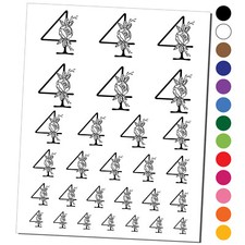 Rose Typewriter Font Number 4 Four Temporary Tattoo Water Resistant Set