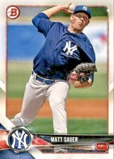 LOT OF 20 2018 BOWMAN DRAFT BASE PAPER PROSPECT #BD184 MATT SAUER YANKEES