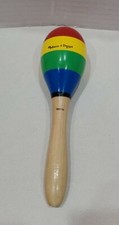 Melissa  Doug Children Wood Maraca Musical Instrument Rainbow Colors