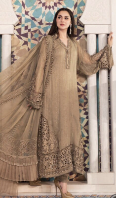 Maria B Chiffon Three Piece Dress Size Medium