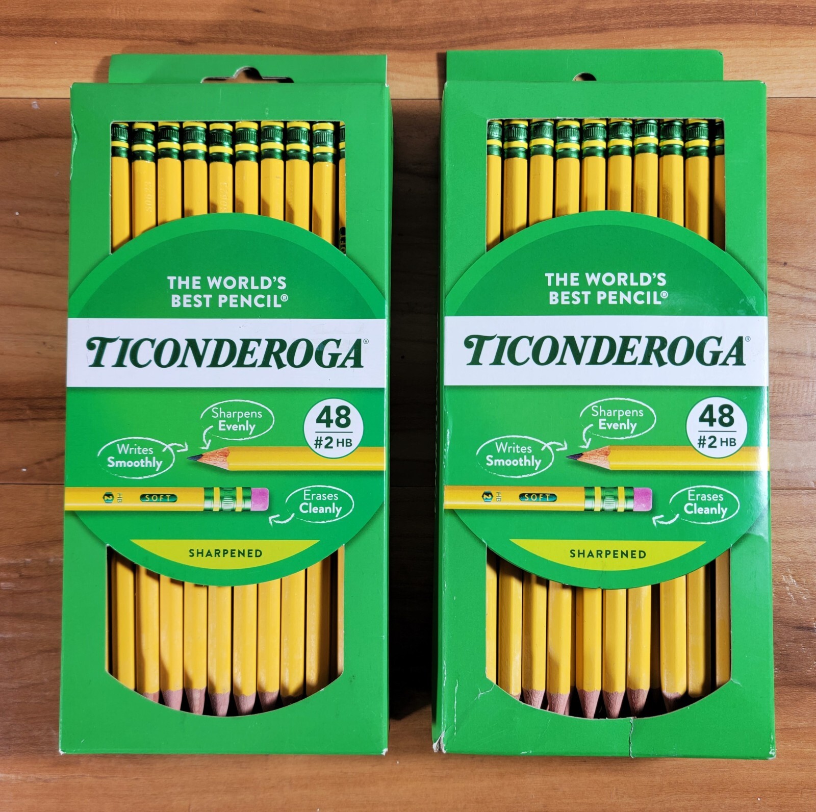 Ticonderoga Pencils Wood Cased Lot of 2 Boxes 48 Ct. Each 96 Total #2 Soft NEW-image