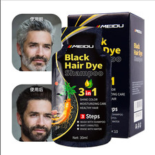 10PCs MEIDU Black Hair Dye Shampoo 3in1 Hair Dye Shampoo for Women and Men Gr