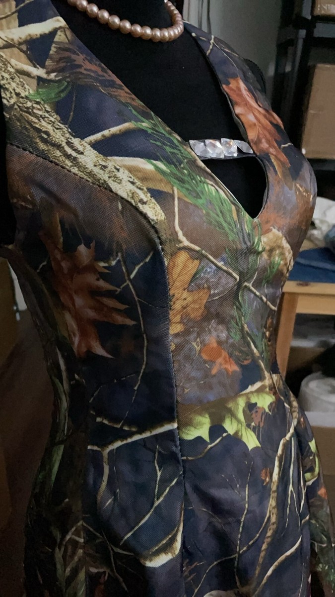 strapless open back dress CAMO Beaded long dress with open back – Weddings in Camo