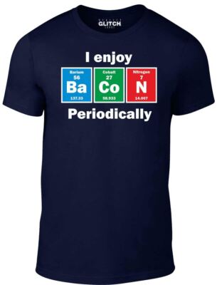 T-Shirt I Enjoy Bacon Periodically - Lustiges T-Shirt Scherz Schwein Retro Vegetarisch