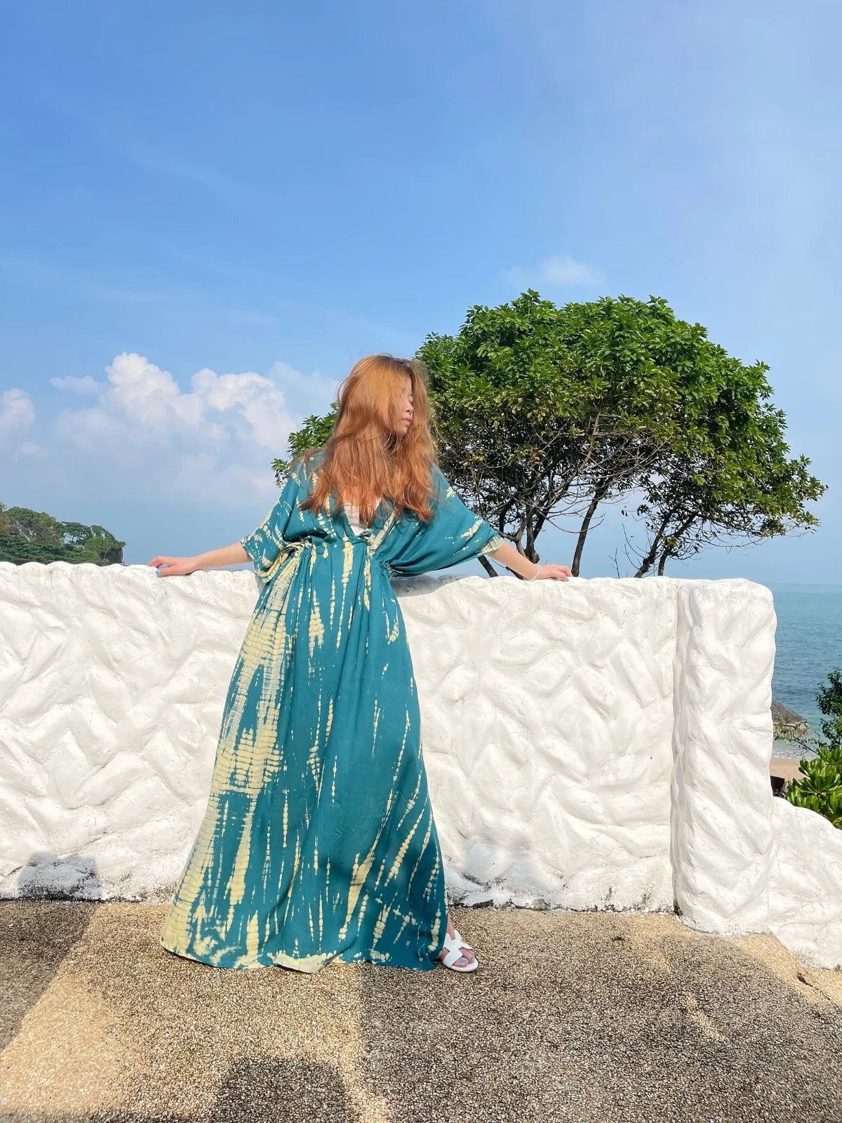 Hand made tie dye long kaftan, Resort wear, Evening dress, Adjustable kaftan
Opens in a new window o