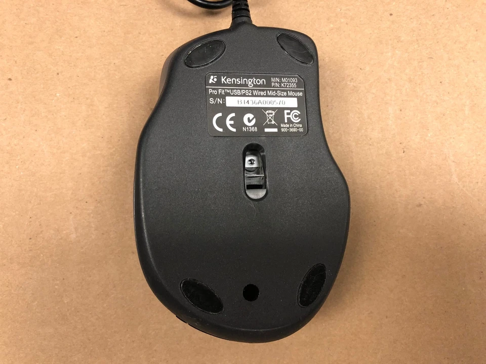 Kensington M01093 K72355 Pro Fit USB Corded MidSized Optical Black Mouse - Image 4 of 4