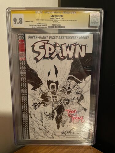 Spawn #200 CGC 9.8 SS Signed 3x By Todd McFarlane, Kirkman, Golden: Lee Sketch