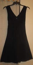 6 Small little black dress Bisou Bisou formal party top sheer layer & tie back