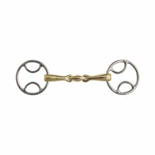 AK Loose Ring Beval Horse Riding Bit Double Jointed German Silver Mouthpiece