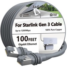100ft Starlink Gen 3 Cable, Waterproof Satellite Replacement Standard V3 Cable
