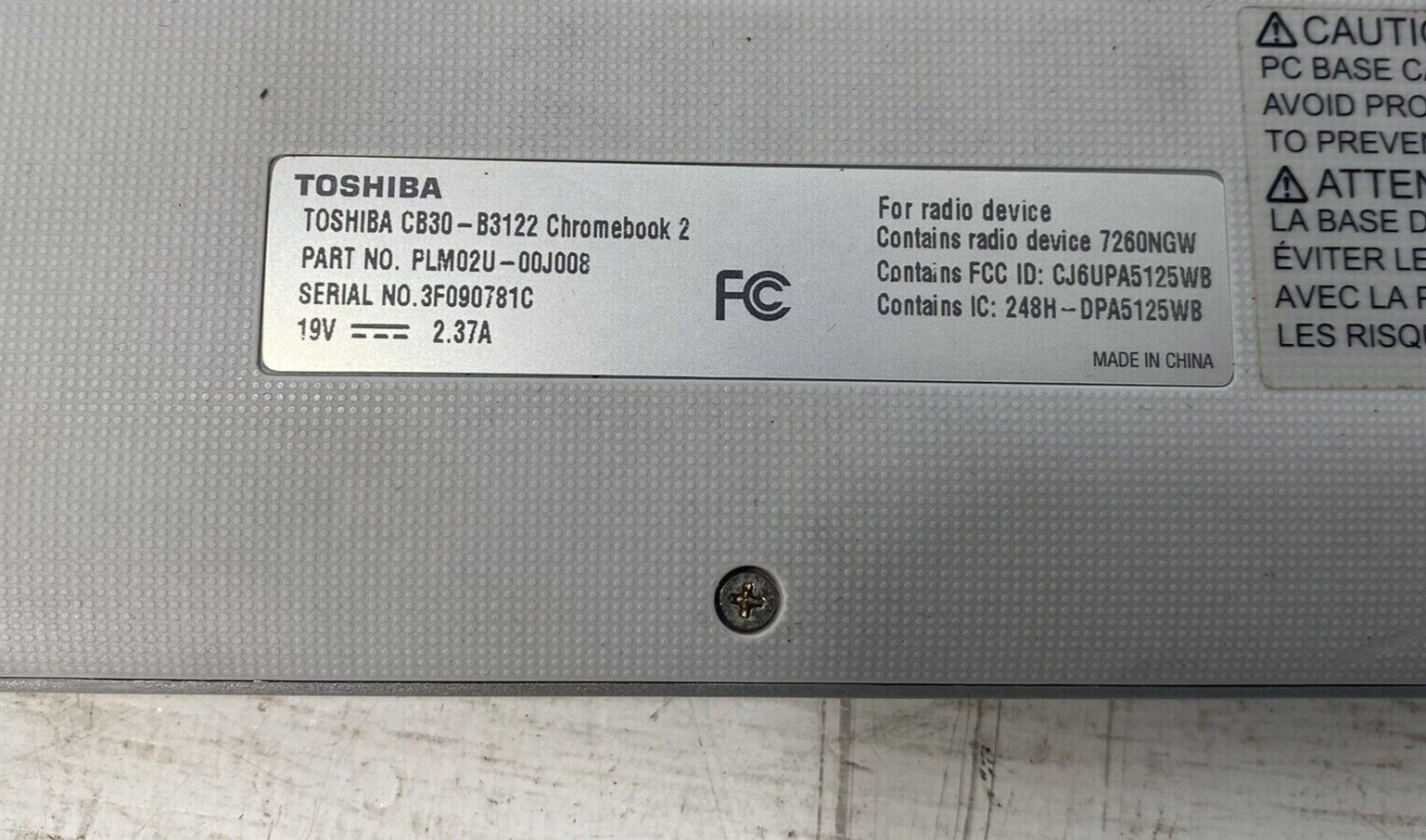 Toshiba Chromebook 2 CB30-B3122 13.3in Intel 4GB 16GB SSD Chrome OS C Grade