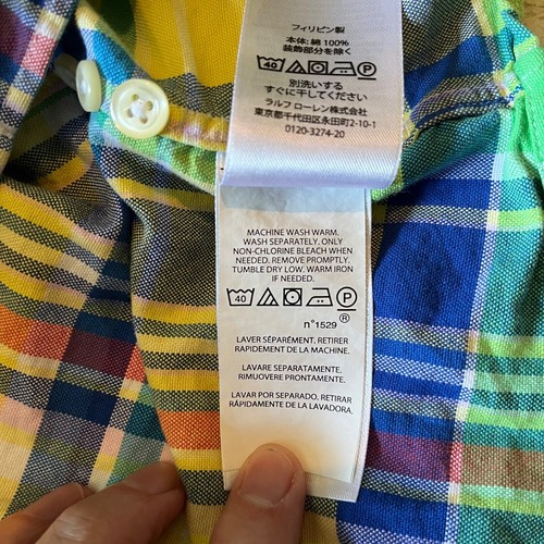 Ralph Lauren Plaid Button Down Shirt Long Sleeve Classic Fit Multicolour Men’s L - Foto 9 di 10