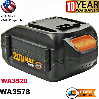 4.0AH 18V/20V Li-ion Battery For Worx WA3512 WA3512.1 WA3525 WA3520 Rockwell RW9