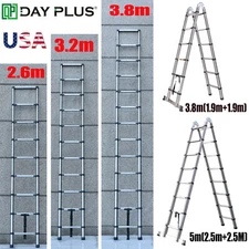Multi Purpose Stainless Steel Telescopic Ladder HeavyDuty Folding Extension Step
