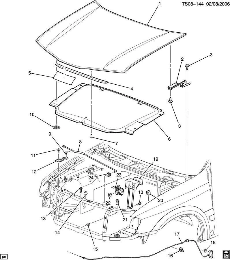 Cierre de capó GMC Savana Chevy Express Buick Rainier Bravada Trailblazer 15876373 Foto 4 de 4