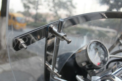 23"x21"Clear Motorcycle Windshield Large Windscreen Universal 7/8''1'' Handlebar - Picture 8 of 10