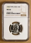 1960 P Washington Quarter 'Type B Reverse' NGC MS66