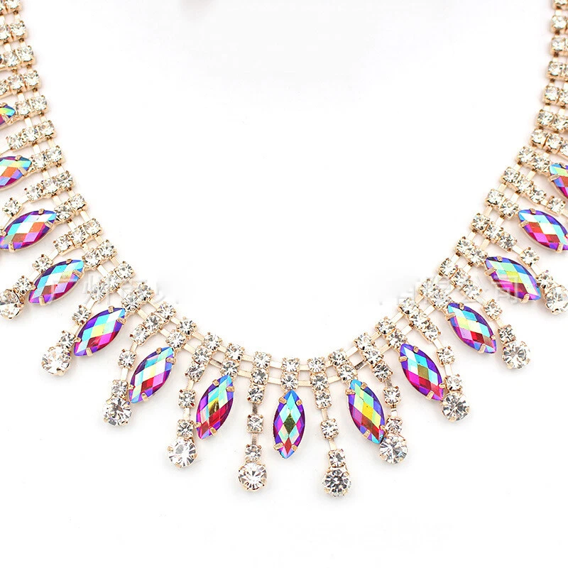 5 Yards Crystal Rhinestone Chain Trim Tassel Ribbon Applique DIY Accessories Sew - Image 3 of 4