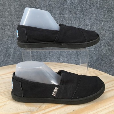 TOMS Alpargata Slip On Shoes Youth 4 Comfort Round Toe Classic Canvas Black