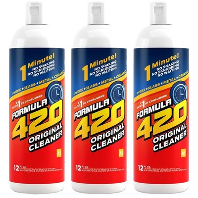Formula 420 Shake and Rinse Easy to Use Glass Metal and Ceramic Cleaner, 12 Fl O