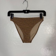 Slip da bagno Fendi x Skims bikini fondo donna piccolo marrone monogramma logo allover