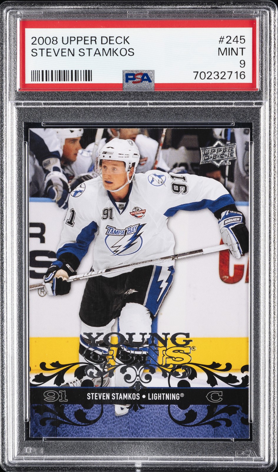 2008 UD #245 STEVEN STAMKOS ROOKIE RC PSA 9