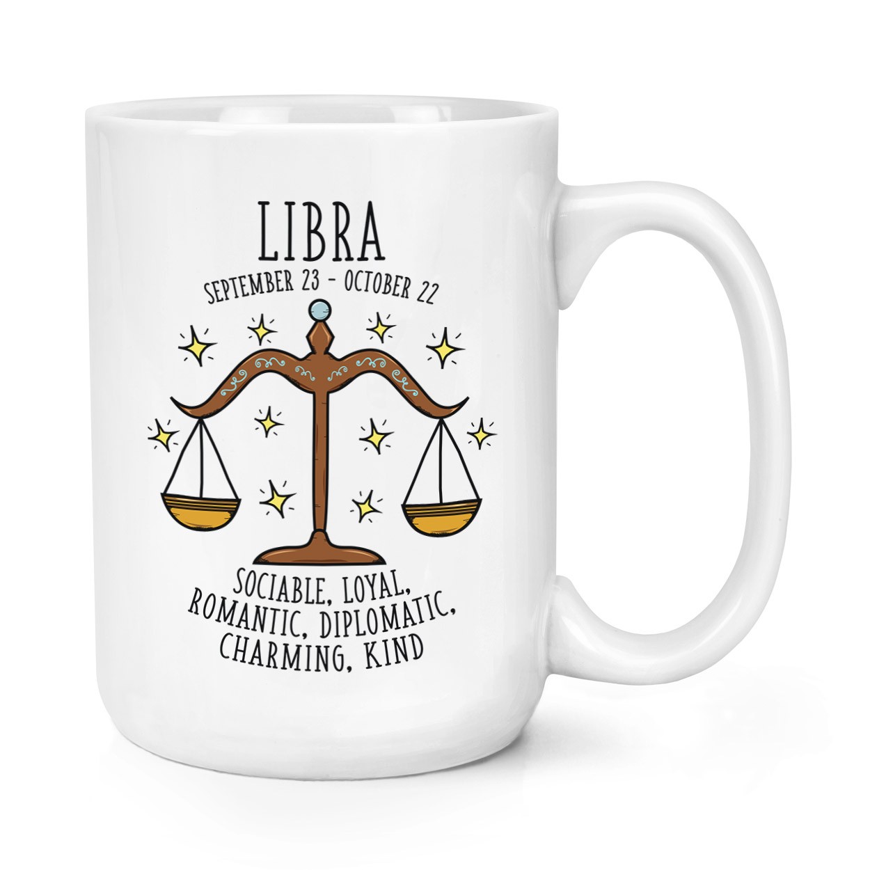 Libra Horoscope 15oz Large Mug Cup - Horoscope Star Sign Zodiac Birthday
