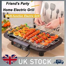 Electric BBQ Grill Kitchen Home Non Stick Smokeless Barbecue Griddle Baking Pan
