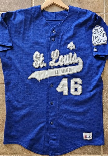 Vintage St. Louis University High School Baseball Jersey #46 Billiken  Sz L