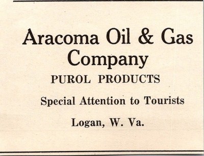 Aracoma Oil & Gas Company Purol Products Logan W VA 1927 WV Clipping TAK1-S39