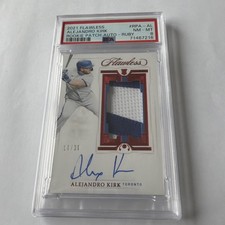 2021 Panini Flawless Alejandro Kirk Silver Holo Rookie Patch Auto 10/20 PSA 8  