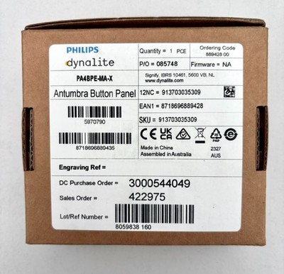 PHILIPS DYNALITE PA4BPE-MA-X ANTUMBRA BUTTON PANEL