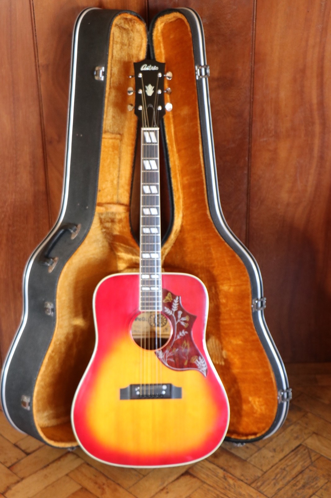 Near Mint Vintage Antoria (Ibanez) Hummingbird Acoustic Guitar + Gibson Strings