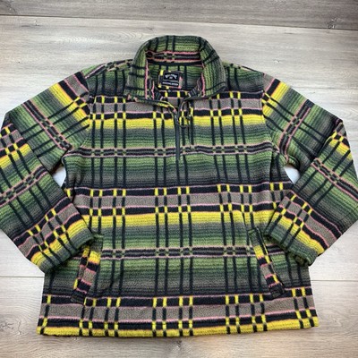 Vtg Billabong Adventure Division Aztec Tribal Fleece 1/4 Zip