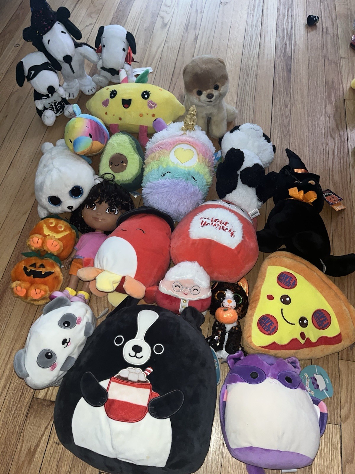 Mixed Lot Assorted Plush Stuffed Animals Dog Panda Unicorn Avocado Pizza