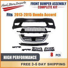 For 2013 2014 2015 Honda Accord W Front Grille Front Bumper Cover Set Chrome For 2013 2014 2015 Honda Accord W Front Grille Front Bumper Cover Set Chrome