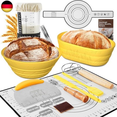BICRET Sauerteig Ferment Set-15-teiliges Brot backen Zubehör mit Gärkorb W