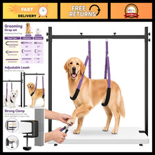 Adjustable Dog Grooming Arm Stand, H-Shape Clamp-On, 42" Height, Pet Grooming Lo