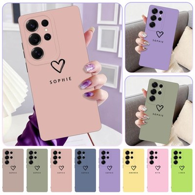 Personalised Heart Phone Case Shockproof Cover for Samsung S25 S26 Ultra A16 A36