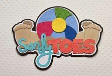 Sandy Toes Beach Title. Scrapbook, Card Making Paper Piecing