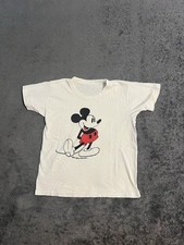 Vintage 60s Walt Disney World Mickey Mouse Shirt Youth White Cotton
