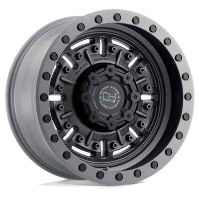18x9.5 Black Rhino Abrams Textured Matte Gunmetal Wheel 6x5.5 (12mm)
